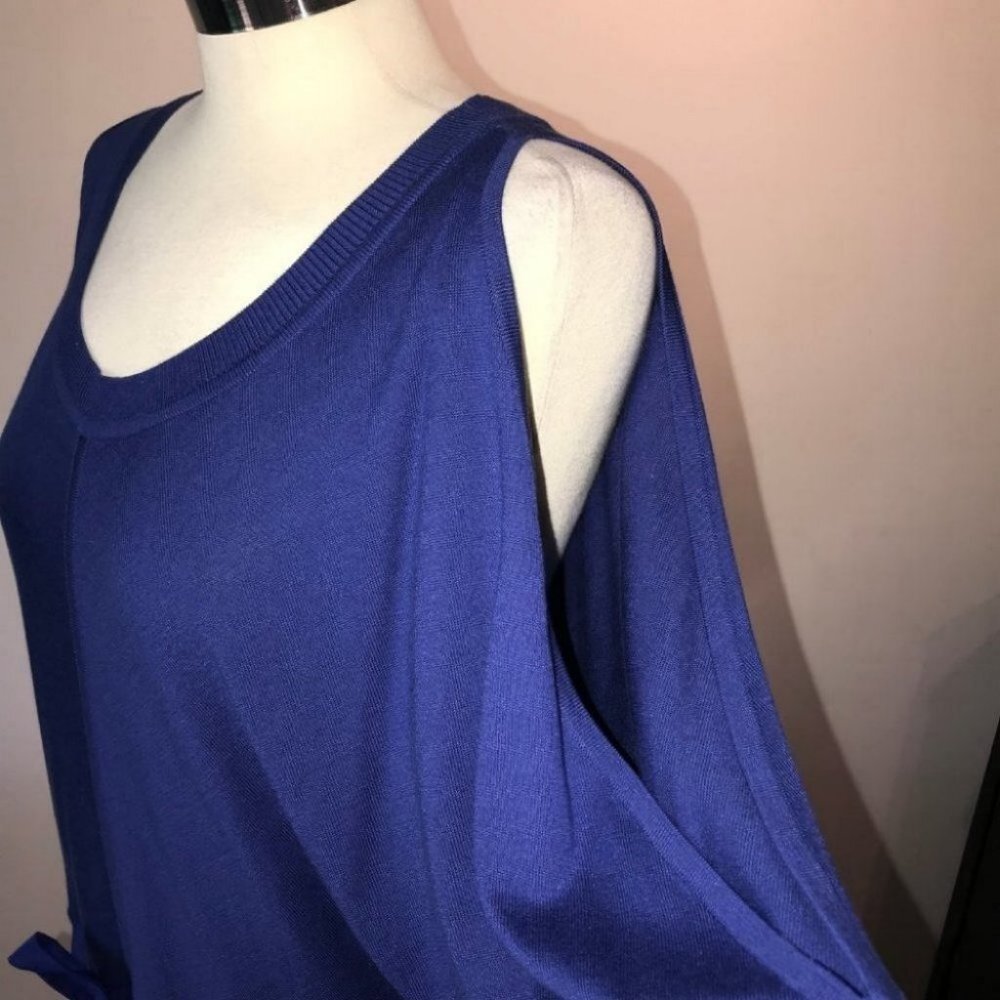 Anthropologie Cluny Patchwork blue Silk Dress size S new with tags - Picture 2 of 9